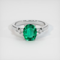 1.32 Ct. Emerald Ring, 18K White Gold 1