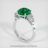 3.36 Ct. Emerald Ring, 18K White Gold 2