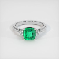 1.65 Ct. Emerald Ring, 18K White Gold 1