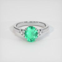 1.30 Ct. Emerald Ring, 18K White Gold 1
