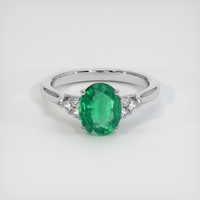 1.65 Ct. Emerald Ring, 18K White Gold 1