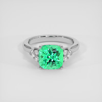2.20 Ct. Emerald Ring, 18K White Gold 1