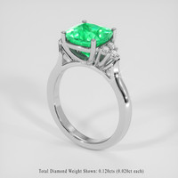 2.20 Ct. Emerald Ring, 18K White Gold 2