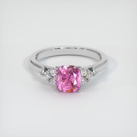 1.51 Ct. Pink Sapphire Ring, 18K White Gold 1