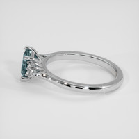 1.42 Ct. Greenish Blue Sapphire Ring, 18K White Gold 4
