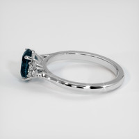 1.51 Ct. Greenish Blue Sapphire Ring, 18K White Gold 4