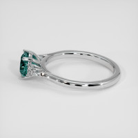 1.11 Ct. Bluish Green Sapphire Ring, 18K White Gold 4
