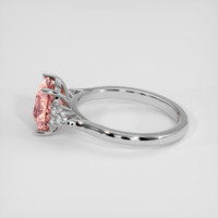 3.00 Ct. Padparadscha Sapphire Ring, 18K White Gold 4