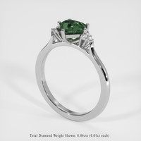 1.44 Ct. Green Sapphire Ring, 18K White Gold 2