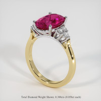 3.20 Ct. Gemstone Ring, 14K White & Yellow 2