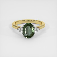 1.90 Ct. Green Sapphire Ring, 14K White & Yellow 1