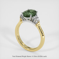 1.90 Ct. Green Sapphire Ring, 14K White & Yellow 2