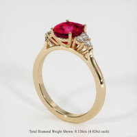 2.00 Ct. Pinkish Red Ruby Ring, 10K Yellow Gold 2
