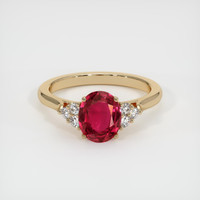 1.39 Ct. Purplish Red Ruby Ring, 10K Yellow Gold 1