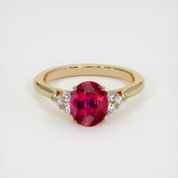 2.09 Ct. Pinkish Red Ruby Ring, 10K Yellow Gold 1