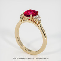 2.09 Ct. Pinkish Red Ruby Ring, 10K Yellow Gold 2