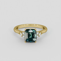 3.24 Ct. Bluish Green Sapphire Ring, 10K Yellow Gold 1
