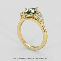 1.32 Ct. Yellowish Green Sapphire Ring, 10K Yellow Gold 2