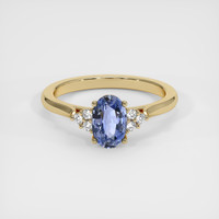 1.10 Ct. Blue Sapphire Ring, 14K Yellow Gold 1