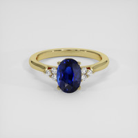 1.60 Ct. Blue Sapphire Ring, 14K Yellow Gold 1