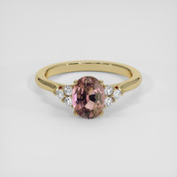 1.63 Ct. Padparadscha Sapphire Ring, 14K Yellow Gold 1