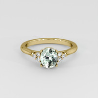 1.40 Ct. Bluish Green Sapphire Ring, 14K Yellow Gold 1