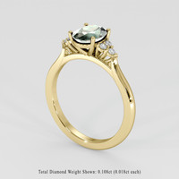 1.40 Ct. Bluish Green Sapphire Ring, 14K Yellow Gold 2