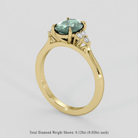 1.63 Ct. Bluish Green Sapphire Ring, 14K Yellow Gold 2