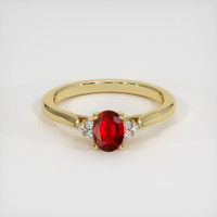0.83 Ct. Ruby Ring, 14K Yellow Gold 1