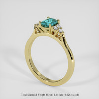 1.12 Ct. Greenish Blue Sapphire Ring, 14K Yellow Gold 2