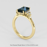 3.06 Ct. Greenish Blue Sapphire Ring, 14K Yellow Gold 2