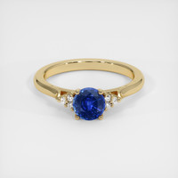 0.91 Ct. Sapphire Ring, 18K Yellow Gold 1