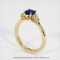 0.91 Ct. Sapphire Ring, 18K Yellow Gold 2