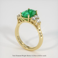 2.54 Ct. Emerald Ring, 18K Yellow Gold 2