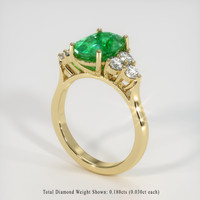 2.62 Ct. Emerald Ring, 18K Yellow Gold 2