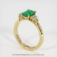 1.08 Ct. Emerald Ring, 18K Yellow Gold 2