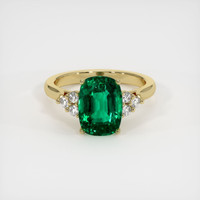 2.71 Ct. Emerald Ring, 18K Yellow Gold 1