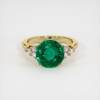 3.36 Ct. Emerald Ring, 18K Yellow Gold 1