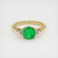 1.49 Ct. Emerald Ring, 18K Yellow Gold 1