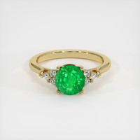 1.49 Ct. Emerald Ring, 18K Yellow Gold 1