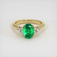 2.08 Ct. Emerald Ring, 18K Yellow Gold 1