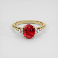3.27 Ct. Ruby Ring, 18K Yellow Gold 1