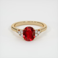 2.12 Ct. Ruby Ring, 18K Yellow Gold 1