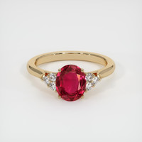 1.39 Ct. Ruby Ring, 18K Yellow Gold 1