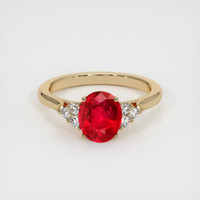 2.08 Ct. Ruby Ring, 18K Yellow Gold 1