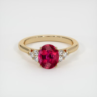 2.09 Ct. Ruby Ring, 18K Yellow Gold 1