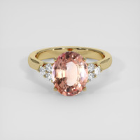 3.95 Ct. Padparadscha Sapphire Ring, 18K Yellow Gold 1