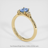0.72 Ct. Blue Sapphire Ring, 18K Yellow Gold 2
