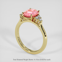 2.84 Ct. Padparadscha Sapphire Ring, 18K Yellow Gold 2