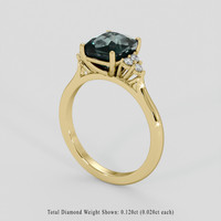 3.24 Ct. Bluish Green Sapphire Ring, 18K Yellow Gold 2